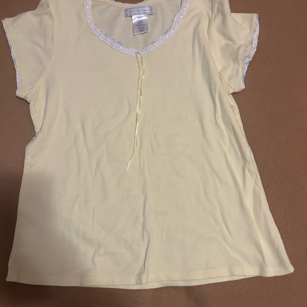 Cream Flutter Sleeve Blouse with Cap Sleeves